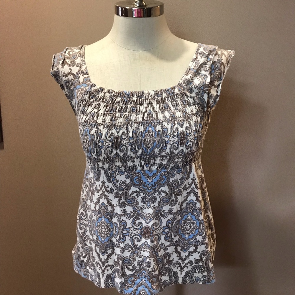Tommy Hilfiger Paisley BabyDoll Ruched Tank Top